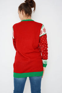 Red Snowflakes Knit Christmas Jumper