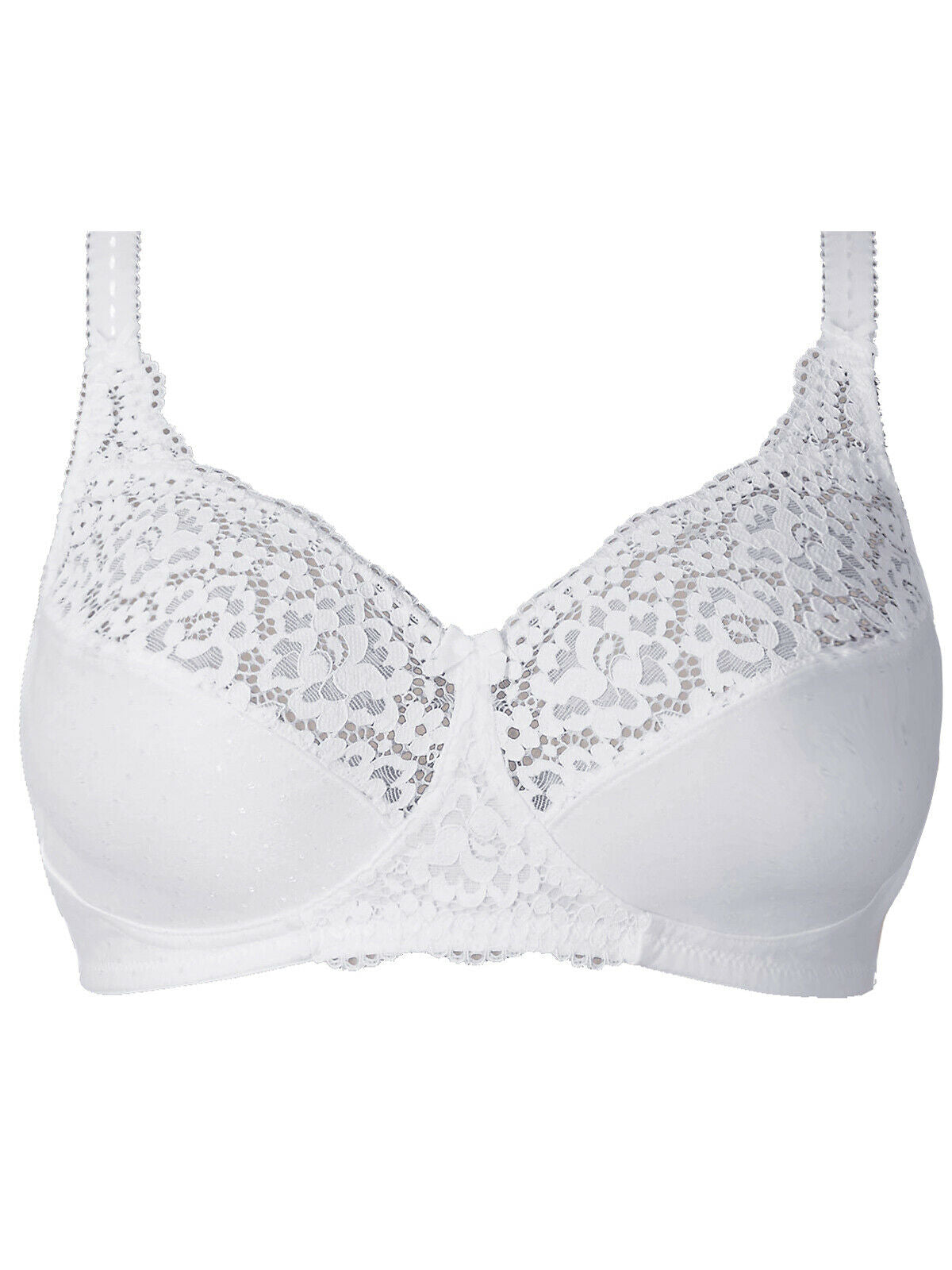 White Cotton Rich Vintage Lace Full Cups Bra