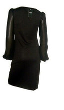 Load image into Gallery viewer, Ladies Black Brooch Front Longsleeve Womens Dress Party Wedding Evening .UK 8-14
