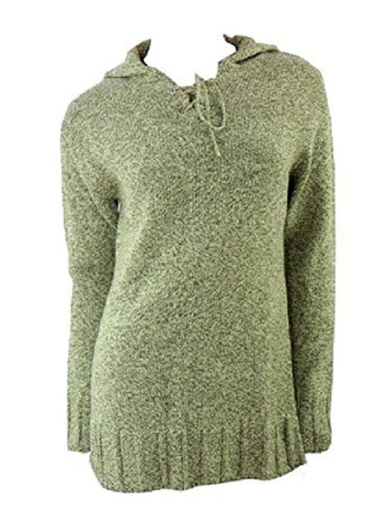 Green Real Comfort Large Collar Tie Neck Jumper