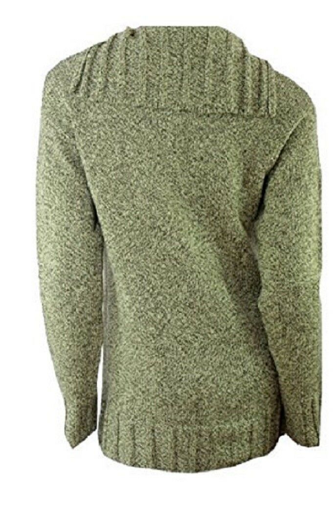 Green Real Comfort Large Collar Tie Neck Jumper