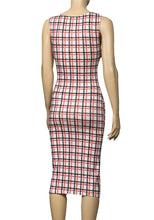 Load image into Gallery viewer, Dreams Multi Checked Bodycon Midi Sleeveless Dress
