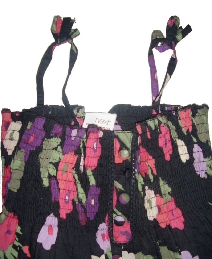 Black Multi Floral Print Strappy Dress