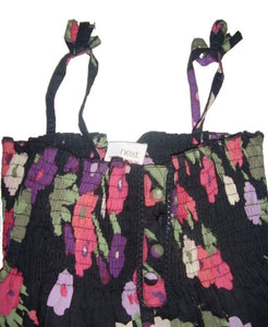 Black Multi Floral Print Strappy Dress