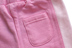 Twin Pack Pink & Brown Elasticated Waist Knee Shorts