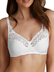 White Cotton Rich Vintage Lace Full Cups Bra