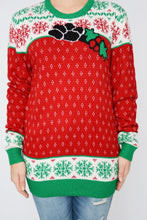 Load image into Gallery viewer, Red Snowflakes Knit Christmas Jumper
