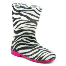 Load image into Gallery viewer, Girls Zebra Rain Boots PVC Wellies

