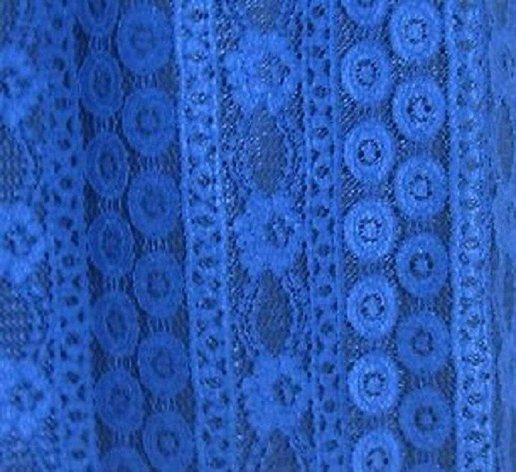 Royal Blue Floral Lace Dress