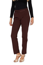 Load image into Gallery viewer, Burgundy Straight Leg Casual Office Smart Trouser
