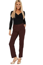Load image into Gallery viewer, Burgundy Straight Leg Casual Office Smart Trouser
