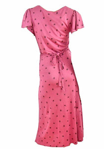 Dusty Pink Shortsleeve Floral Print Dress