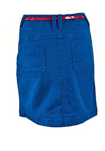 Blue Button Down Mini Skirt Plus Belt