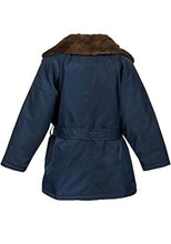 Load image into Gallery viewer, Navy Faux Fur Collar Winter Padded Coat
