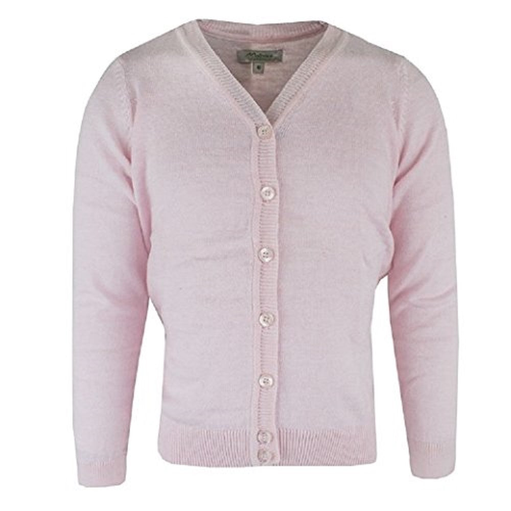Pink Knitted V-Neck Button Down Longsleeve