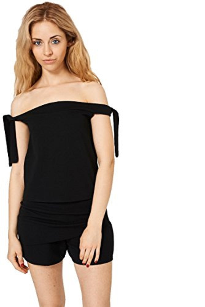 Black Off The Shoulder Top and Shorts