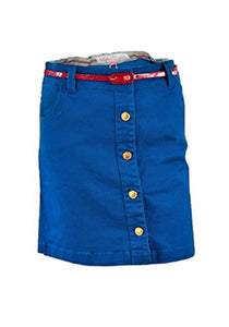 Blue Button Down Mini Skirt Plus Belt