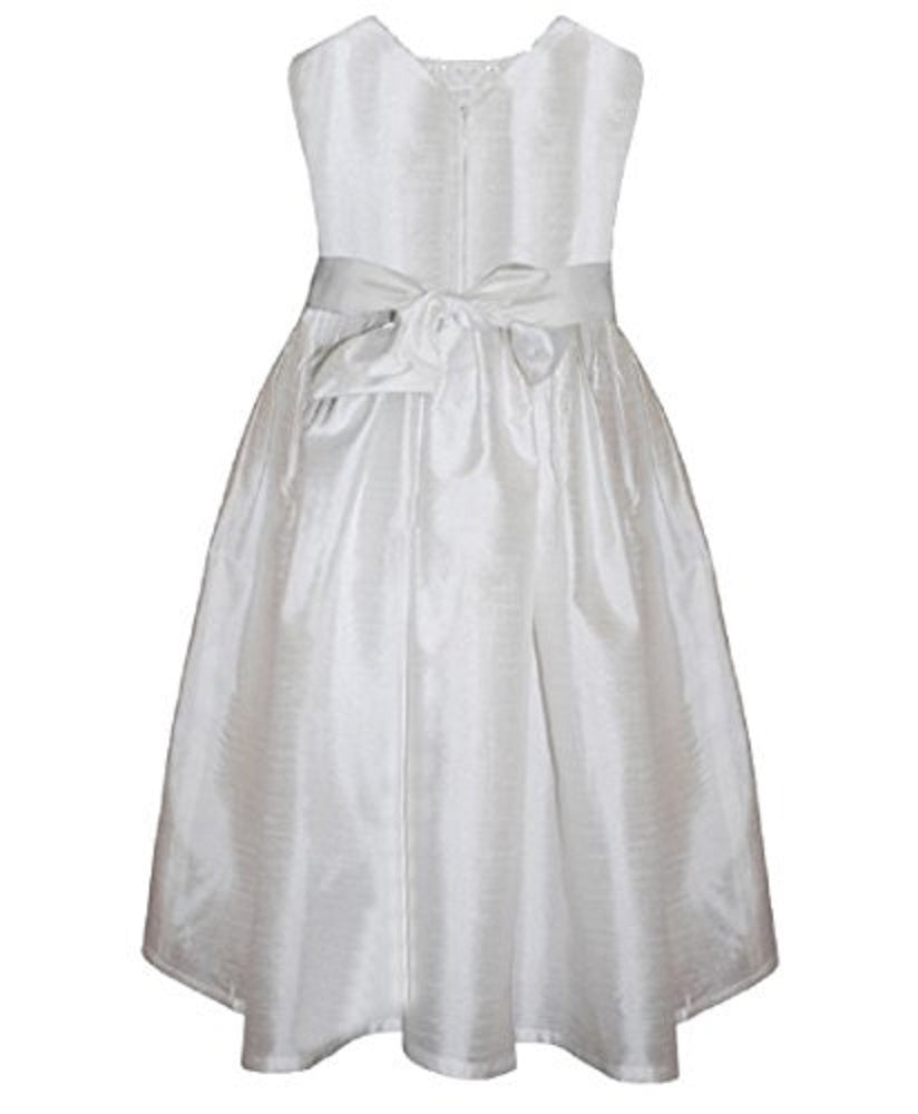 Girls DominoGirls Embellished Ivory Silk Dress