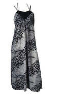 Ladies grey black strappy halterneck maxi dress