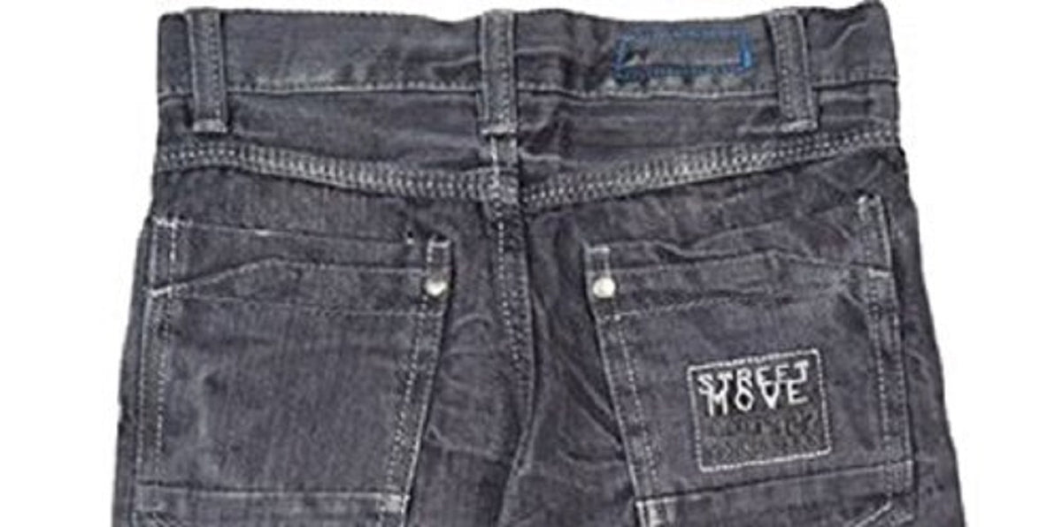Boys Grey Prefaded Adjustable Waist Straight Leg Jeans