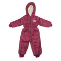 Maroon Toddler Padded Hooded Footless Snowsuit
