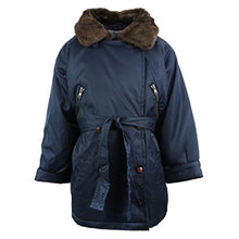 Load image into Gallery viewer, Navy Faux Fur Collar Winter Padded Coat
