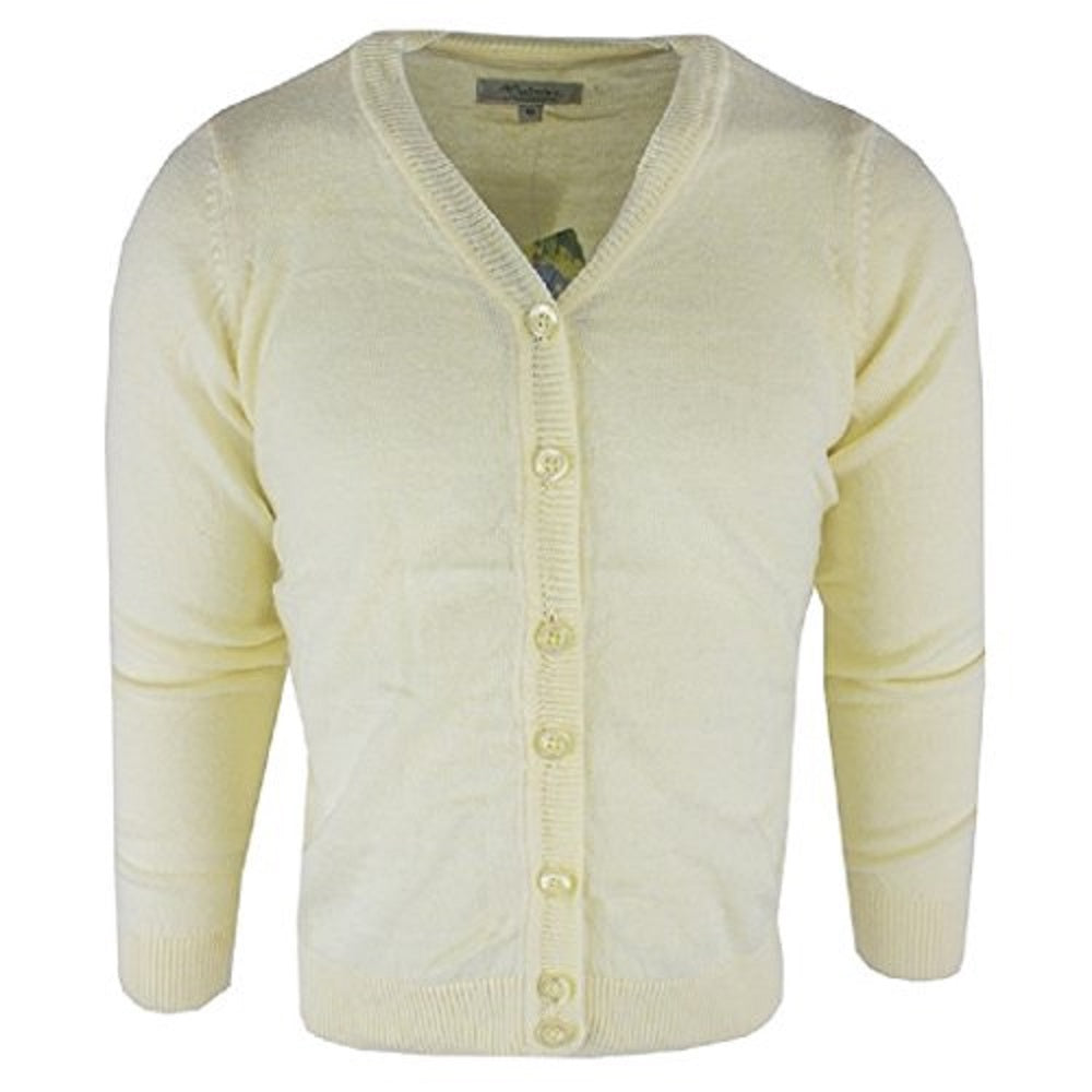 Yellow Knitted V-Neck Button Down Longsleeve