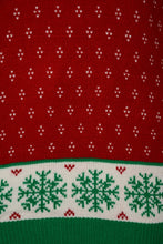 Load image into Gallery viewer, Red Snowflakes Knit Christmas Jumper
