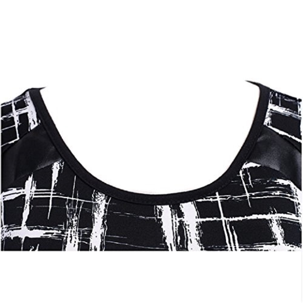 Black & White Bodycon Shortsleeve Midi Dress