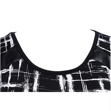 Load image into Gallery viewer, Black &amp; White Bodycon Shortsleeve Midi Dress
