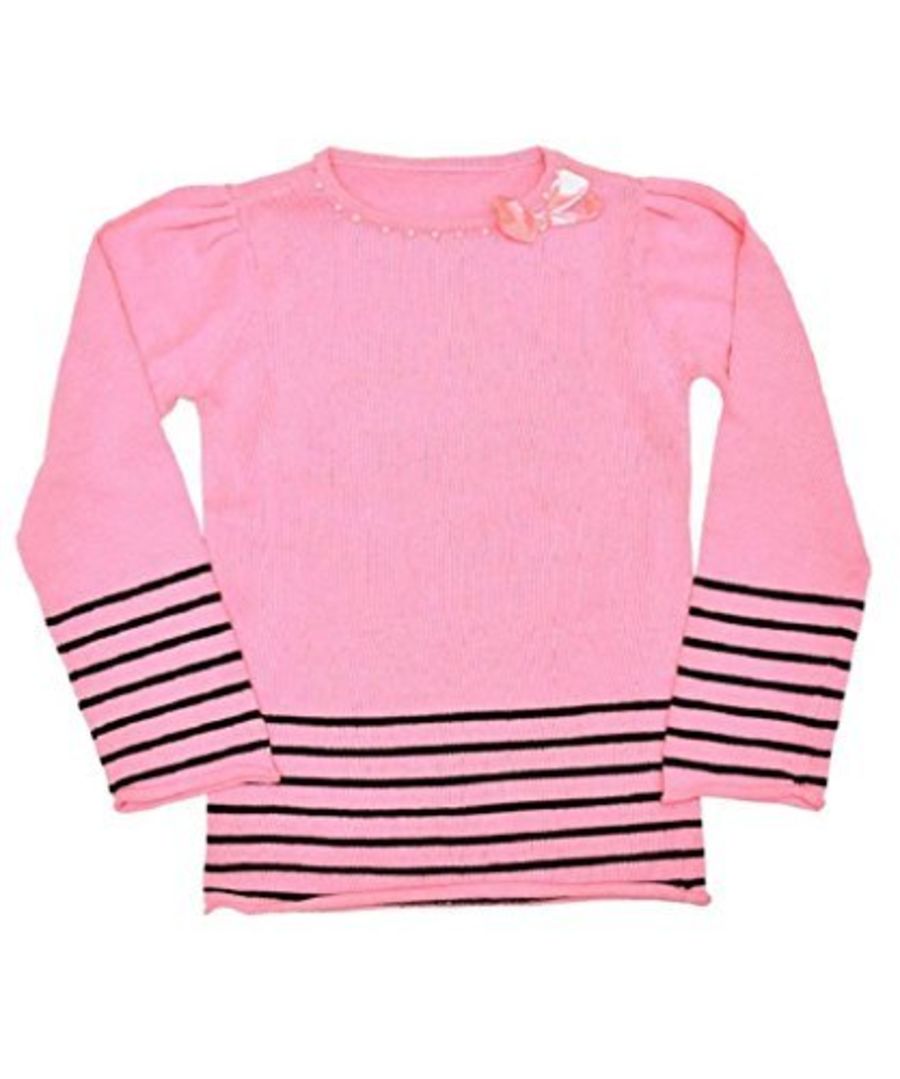 Pink Knitted Stripe Tunic Jumper
