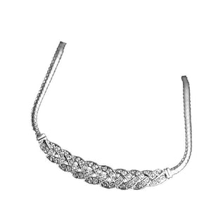 Ladies Silver Crystal Twist Chain Choker Necklace