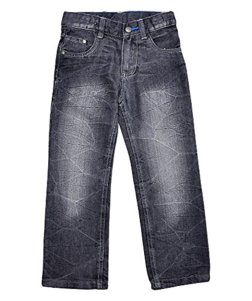 Boys Grey Prefaded Adjustable Waist Straight Leg Jeans