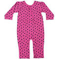 Cerise Heart Print Footless Sleepsuit