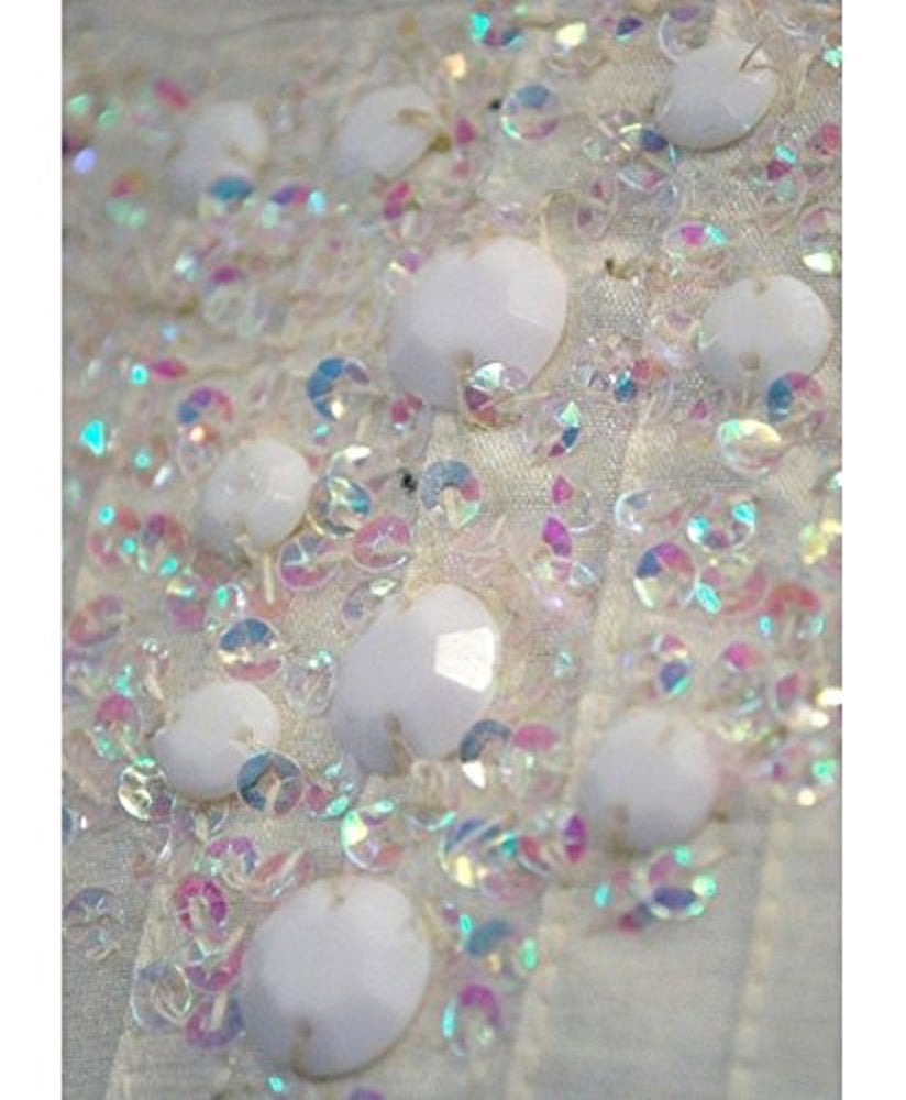 Girls DominoGirls Embellished Ivory Silk Dress