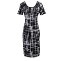 Black & White Bodycon Shortsleeve Midi Dress