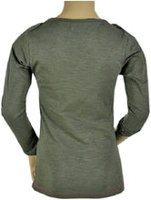 Load image into Gallery viewer, Girls Pink Olive Butterfly Mock Layer Roll Up Sleeves Cotton Tops
