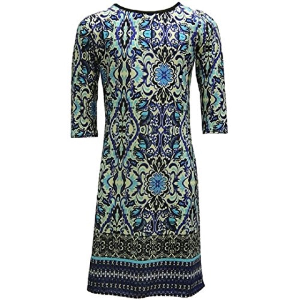 Retro Active Multi Purple & Blue Floral Print Dress