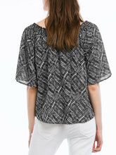 Load image into Gallery viewer, Black Printed On Off Shoulder Panel Bardot Top
