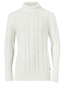 Mens Big &amp; Tall Jumper White Cotton Ribbed Knit Roll Neck Long Sleeve Sweater