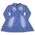 Girls Us Polo Blue Denim Button Down Long Sleeve Dress