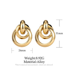 Load image into Gallery viewer, Bold Round Geometric interlock Smooth Stud Earrings

