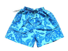 Load image into Gallery viewer, Blue Large Floral Elasticated Waist Swimming Shorts
