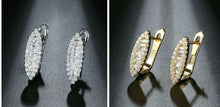 Load image into Gallery viewer, Ladies S925 Gold Silver Eye Shape Crystals Earrings
