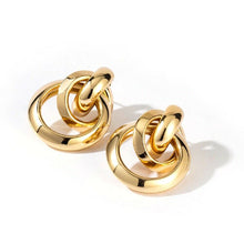 Load image into Gallery viewer, Bold Round Geometric interlock Smooth Stud Earrings
