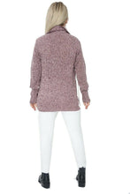 Load image into Gallery viewer, Ladies Purple Marl Patterned Knitted Button Down Cardigan
