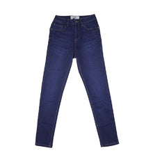 Load image into Gallery viewer, Blue Dark Denim Mild Elasticated Waist Skinny Jeans
