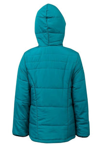 Boys Jade Green Hooded Padded Winter Coat