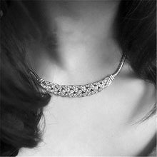 Load image into Gallery viewer, Ladies Silver Crystal Twist Chain Choker Necklace
