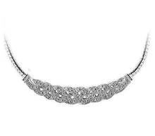 Load image into Gallery viewer, Ladies Silver Crystal Twist Chain Choker Necklace
